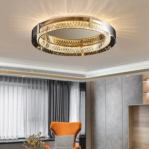 Vera Crystal Flush Mount Ceiling Light 17.72" (45 cm) / Warm White 3000K Modern Chandelier