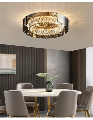 Vera Crystal Flush Mount Ceiling Light Modern Chandelier