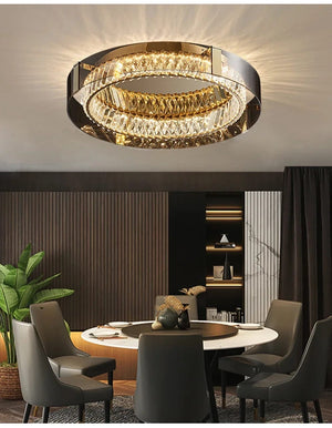 Vera Crystal Flush Mount Ceiling Light Modern Chandelier