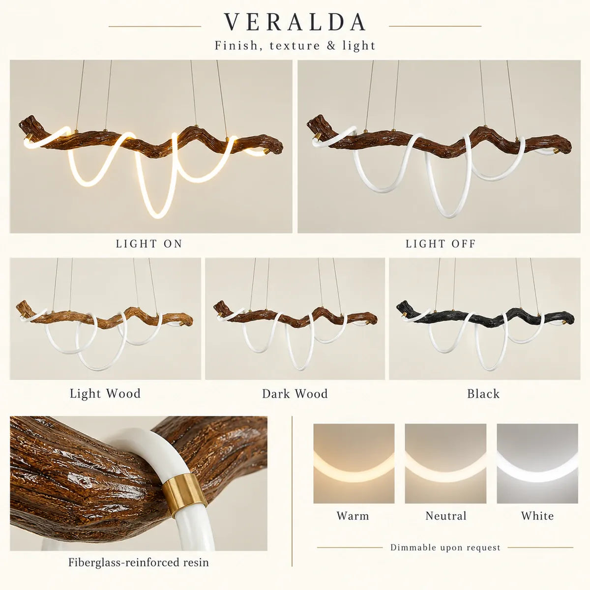 Veralda Branch Linear LED Chandelier Modern Chandelier