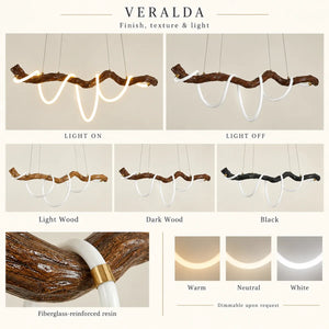 Veralda Branch Linear LED Chandelier Modern Chandelier