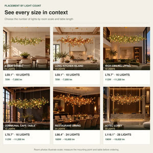 Verdessa Glass Ginkgo Branch Chandelier Modern Chandelier