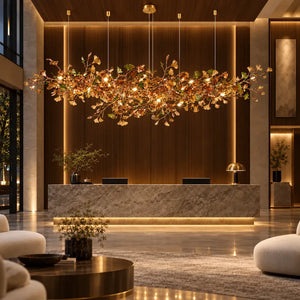 Verdessa Glass Ginkgo Branch Chandelier Modern Chandelier