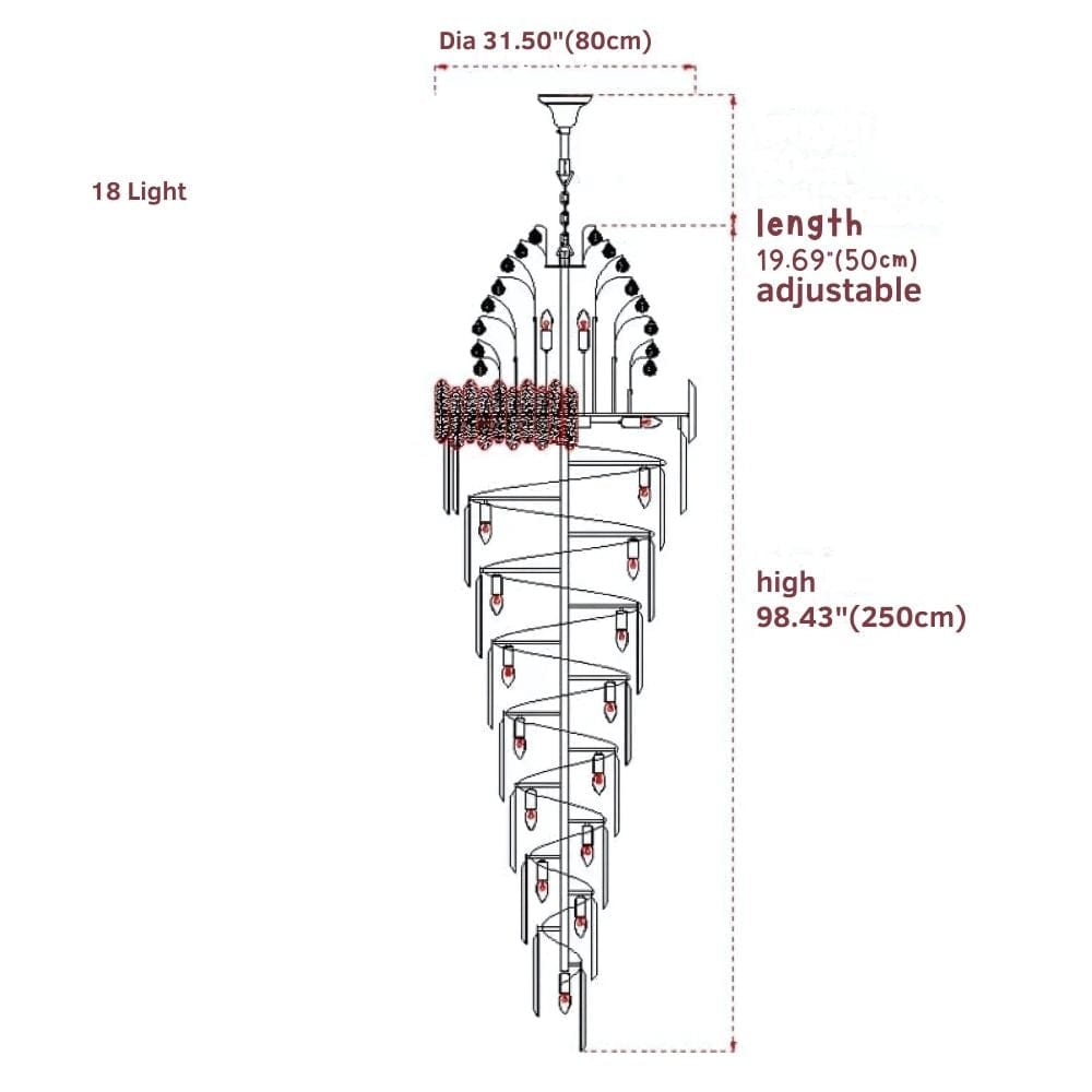 Vesper High Ceiling Crystal Chandelier Modern Chandelier