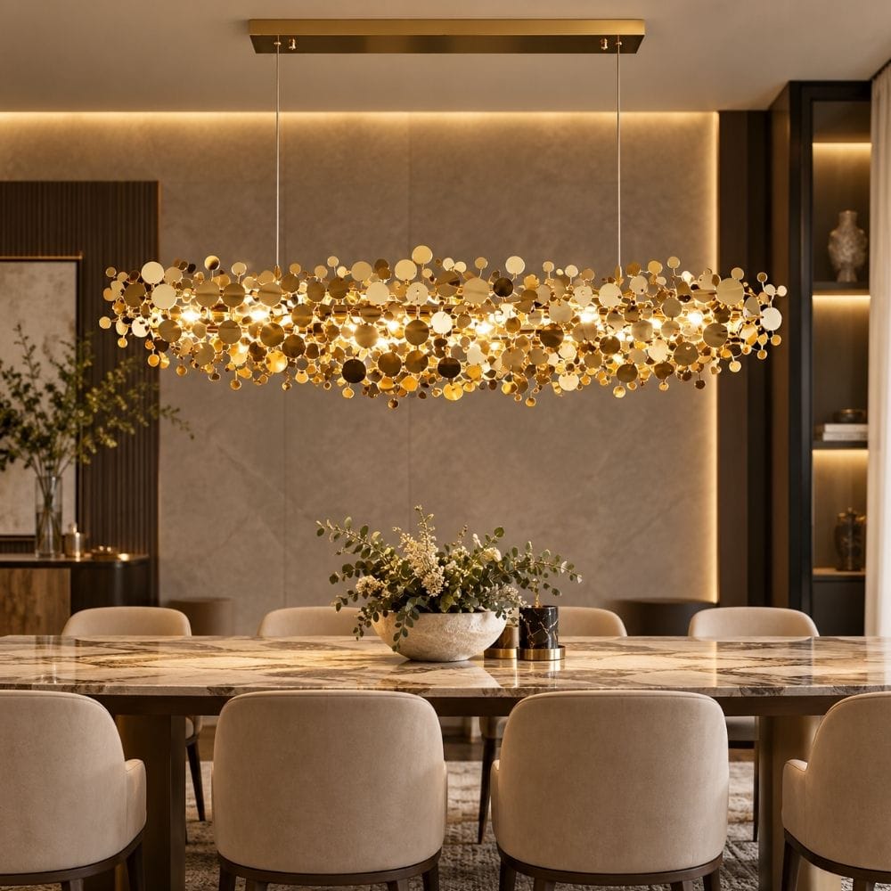 Vespera Modern Disc Linear Chandelier Gold / L31.5" (80cm) / Warm light 2700K Modern Chandelier