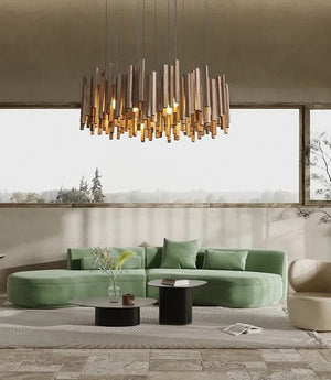 Vice Wood Pendant Chandelier Dark Wood / Round 15.75" (40 cm) Modern Chandelier