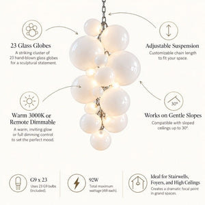 Vinea Glass Bubble Cluster Chandelier Modern Chandelier