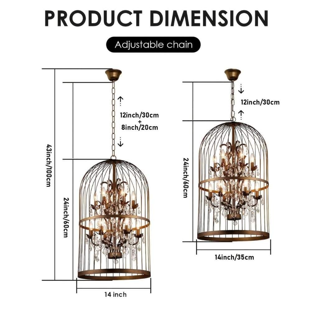 Vintage Birdcage Crystal Chandelier Modern Chandelier