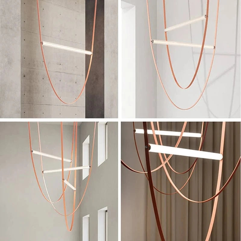 Vish Leather Strap Chandelier Modern Chandelier