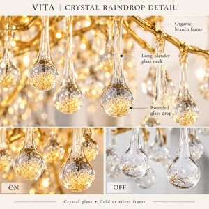 Vita Crystal Flush Mount Chandelier Modern Chandelier