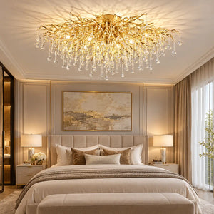 Vita Crystal Flush Mount Chandelier Modern Chandelier
