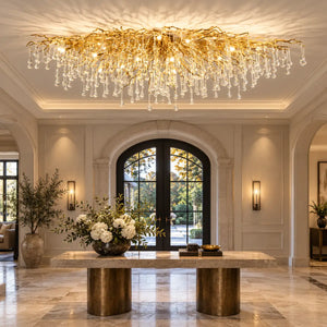 Vita Crystal Flush Mount Chandelier Modern Chandelier