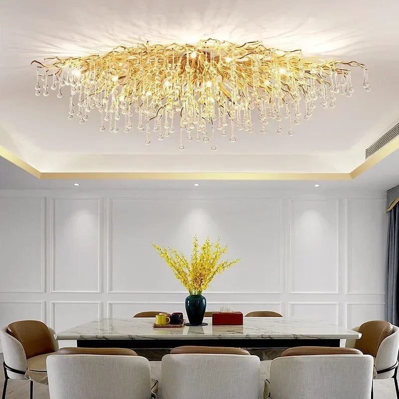 Vita Crystal Flush Mount Chandelier Modern Chandelier