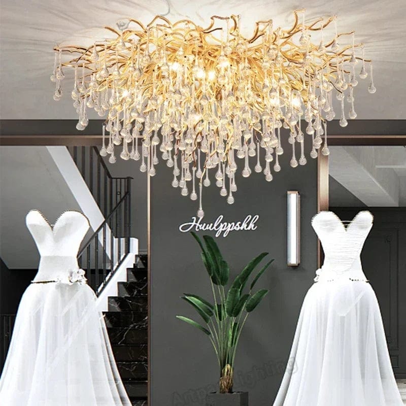 Vita Crystal Flush Mount Chandelier Modern Chandelier