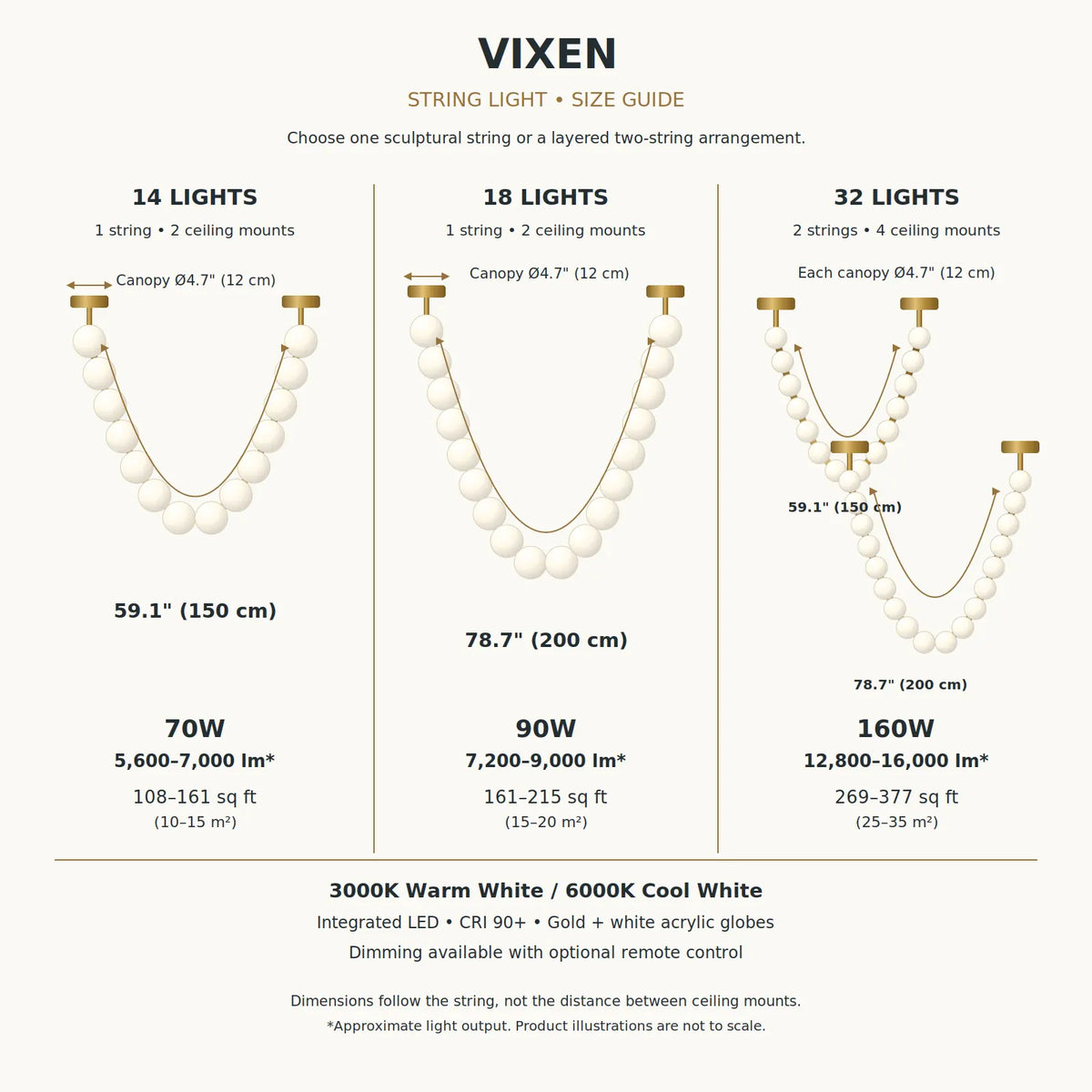 Vixen Modern String Light Chandelier Modern Chandelier