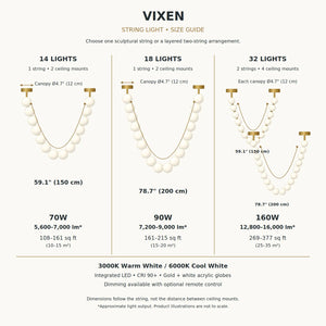 Vixen Modern String Light Chandelier Modern Chandelier