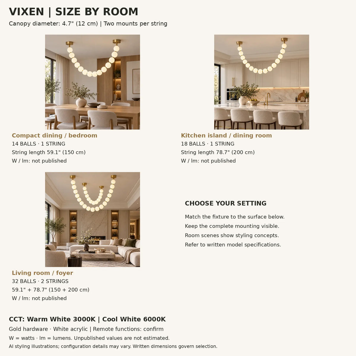 Vixen Modern String Light Chandelier Modern Chandelier