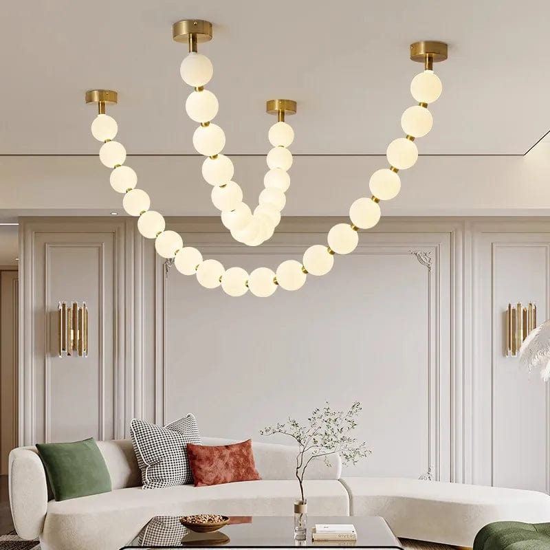 Vixen Modern String Light Chandelier 32 Ball (2 Strip) / Warm White Modern Chandelier