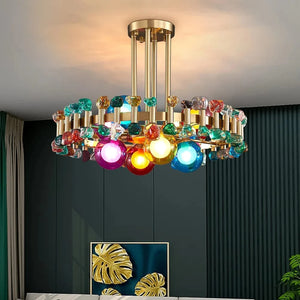 Wes Gold Round Light fixture Modern Chandelier