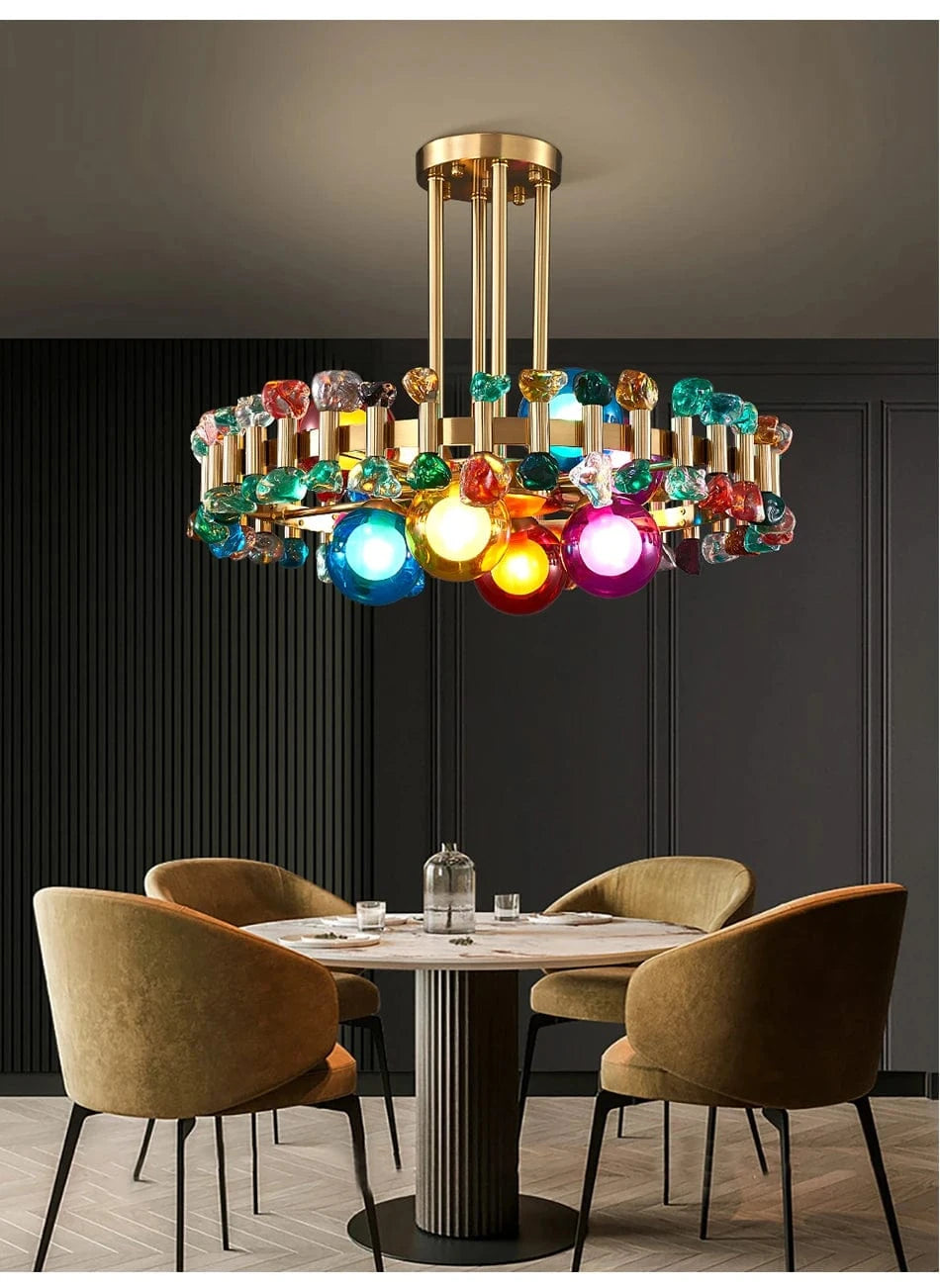 Wes Gold Round Light fixture Modern Chandelier