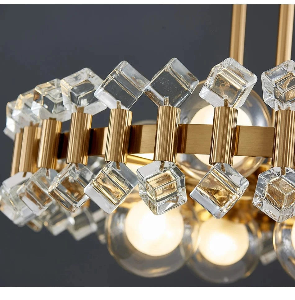 Wes Gold Round Light fixture Modern Chandelier