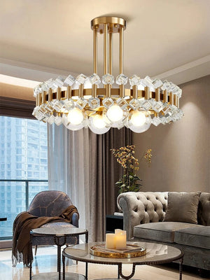 Wes Gold Round Light fixture Modern Chandelier