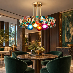 Wes Gold Round Light fixture Modern Chandelier