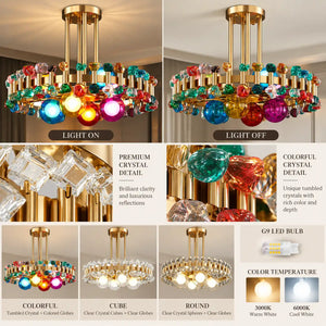 Wes Gold Round Light fixture Modern Chandelier