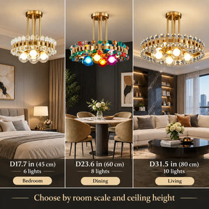 Wes Gold Round Light fixture Modern Chandelier