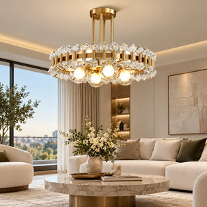 Wes Gold Round Light fixture Modern Chandelier