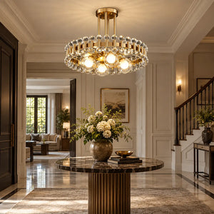 Wes Gold Round Light fixture Round / D17.7'' (45cm) / Warm White 3000K Modern Chandelier
