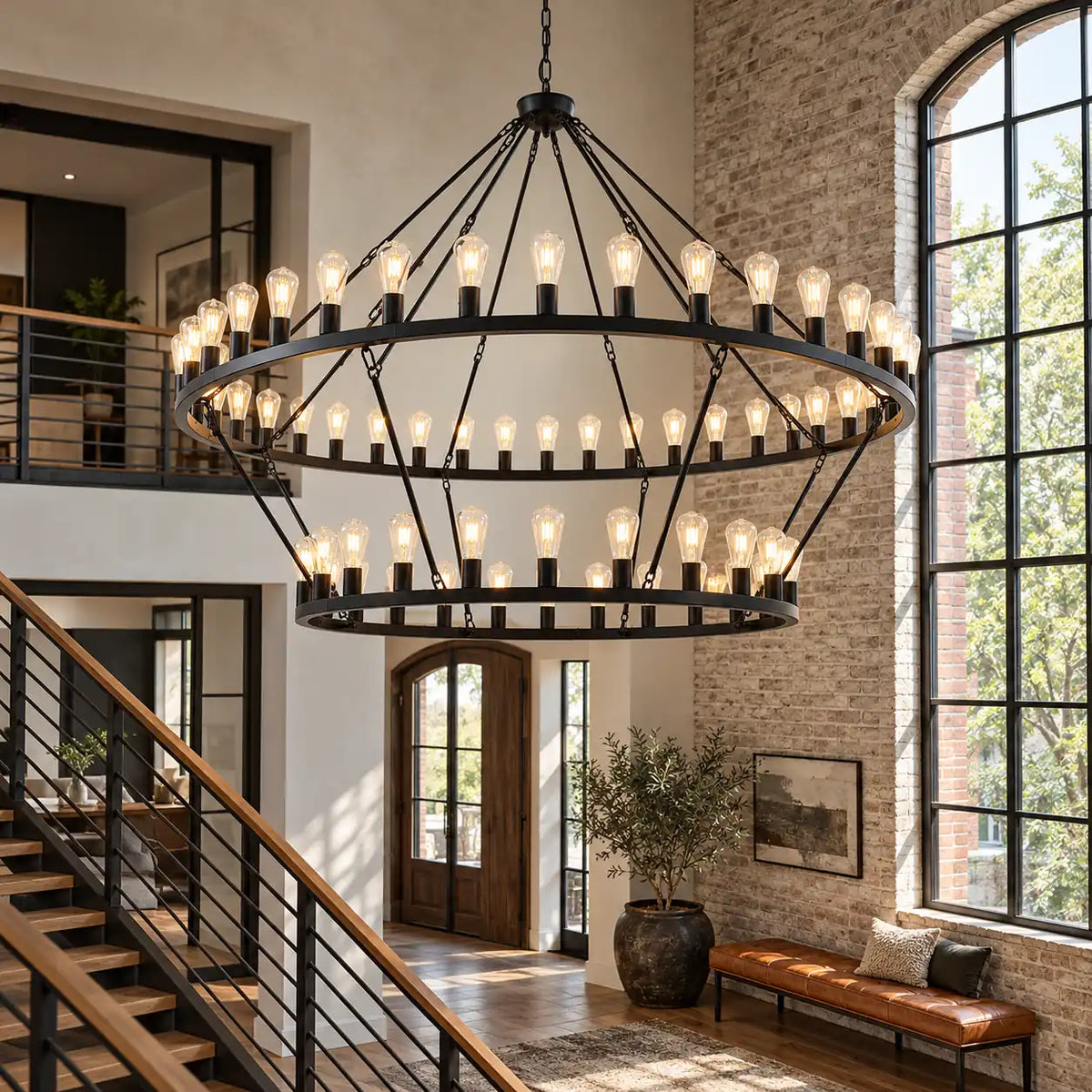 Westmere Two-Tier Wagon Wheel Chandelier Modern Chandelier