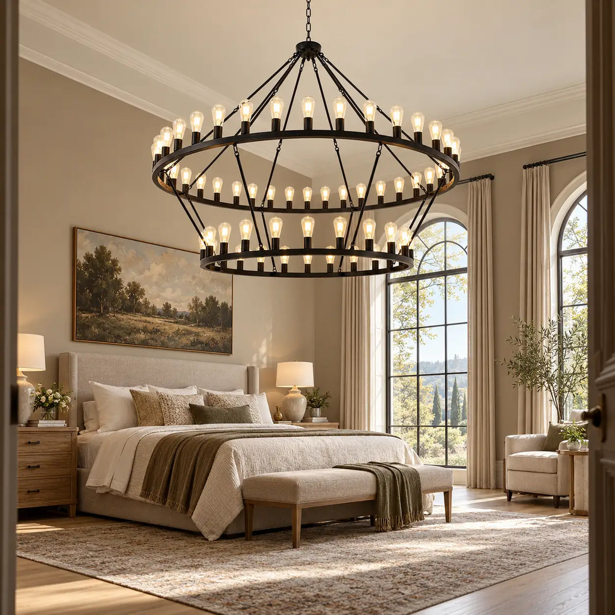 Westmere Two-Tier Wagon Wheel Chandelier Modern Chandelier