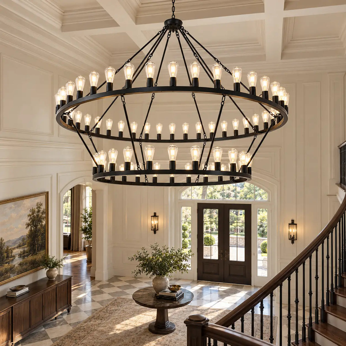 Westmere Two-Tier Wagon Wheel Chandelier Modern Chandelier