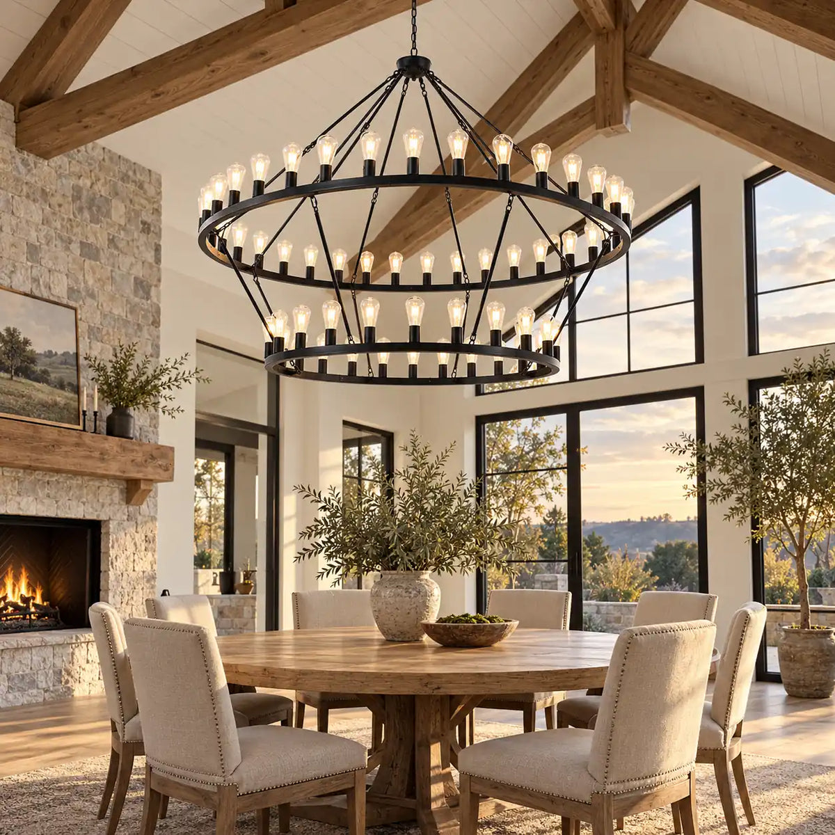 Westmere Two-Tier Wagon Wheel Chandelier Modern Chandelier