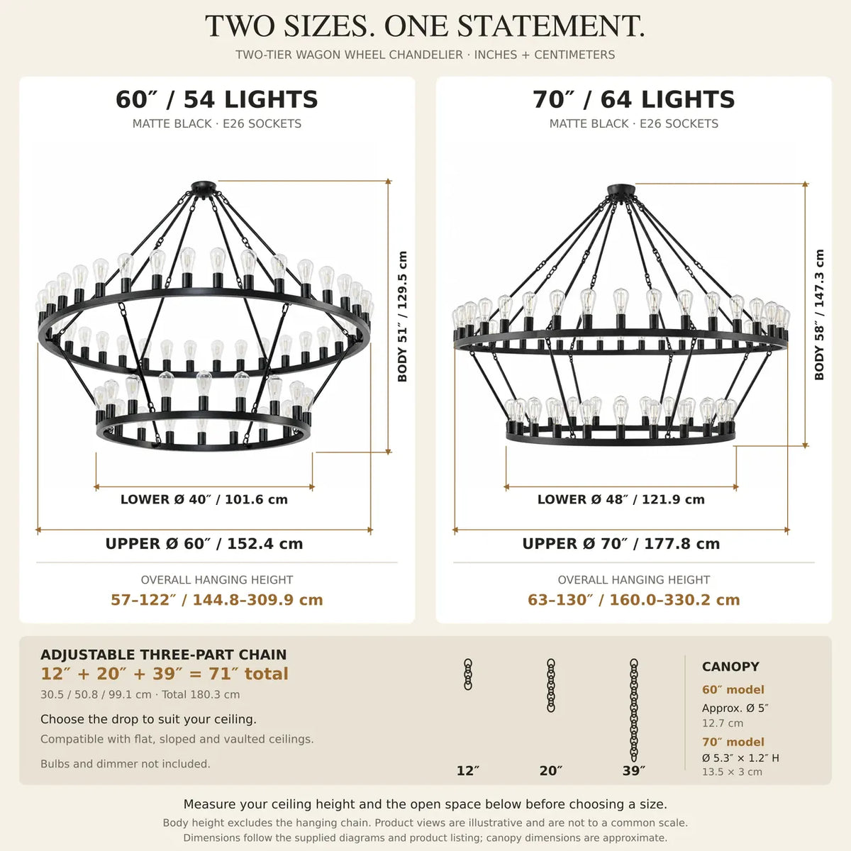 Westmere Two-Tier Wagon Wheel Chandelier Modern Chandelier