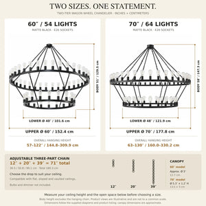 Westmere Two-Tier Wagon Wheel Chandelier Modern Chandelier
