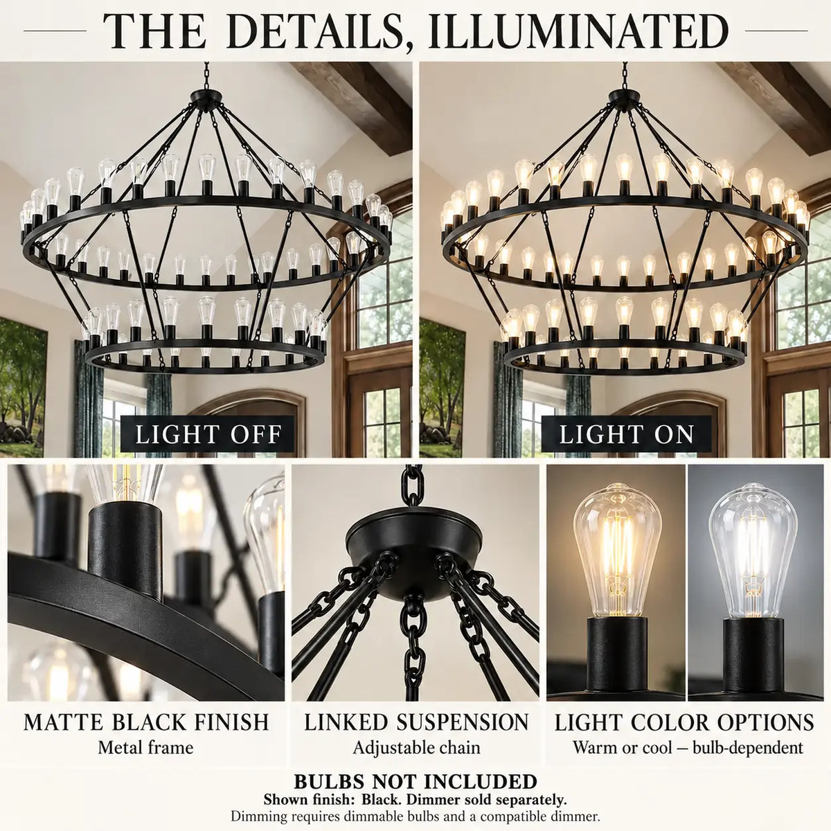 Westmere Two-Tier Wagon Wheel Chandelier Modern Chandelier