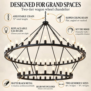 Westmere Two-Tier Wagon Wheel Chandelier Modern Chandelier