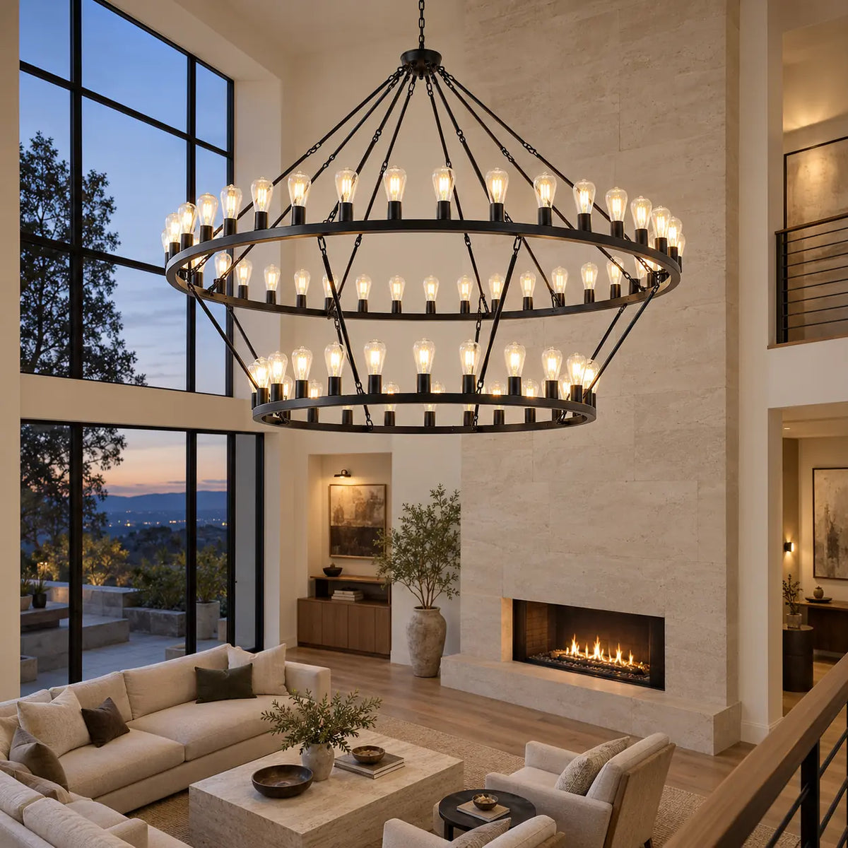 Westmere Two-Tier Wagon Wheel Chandelier Dia60.00" (152.4 cm) Modern Chandelier