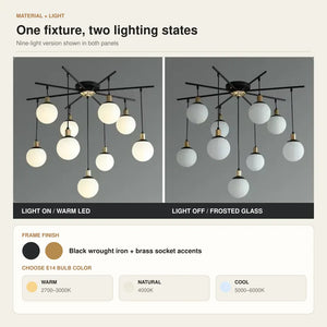 Yara Vintage Flush Mount Chandelier Modern Chandelier