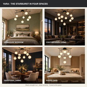 Yara Vintage Flush Mount Chandelier Modern Chandelier