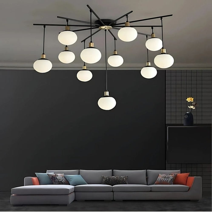 Yara Vintage Flush Mount Chandelier 8 ft ceiling apartment small space
