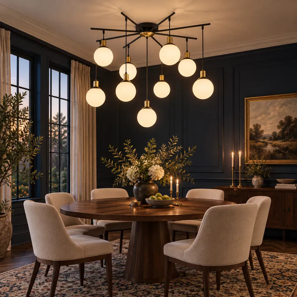 Yara Vintage Flush Mount Chandelier 9 / Warm White 3000K Modern Chandelier