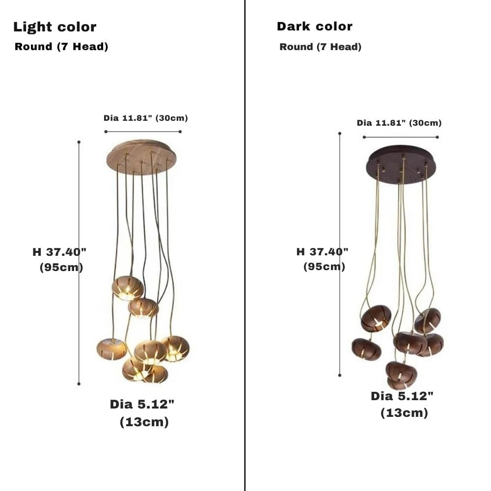 Zarmel Wood Cluster Pendant Light Modern Chandelier