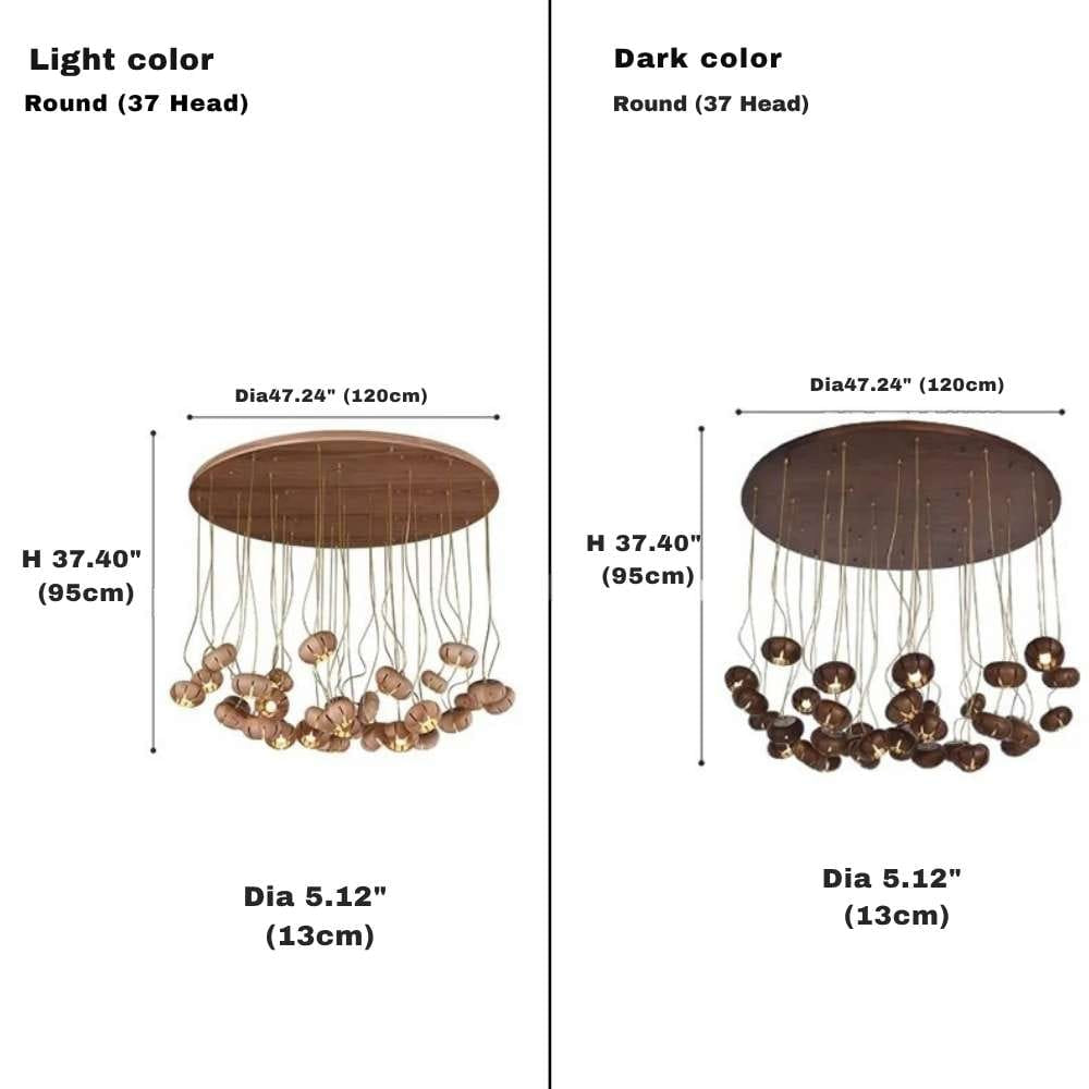 Zarmel Wood Cluster Pendant Light Modern Chandelier