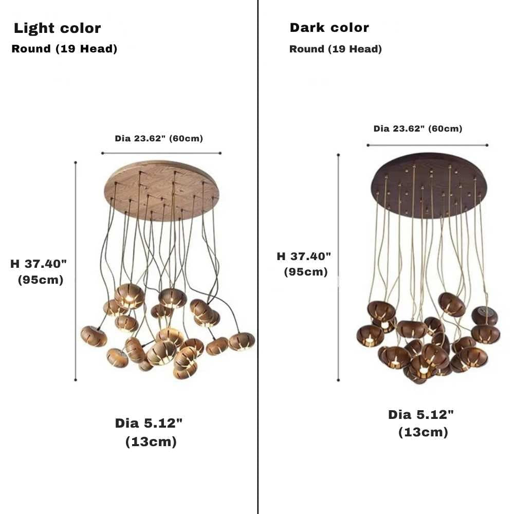 Zarmel Wood Cluster Pendant Light Modern Chandelier