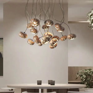 Zarmel Wood Cluster Pendant Light Modern Chandelier