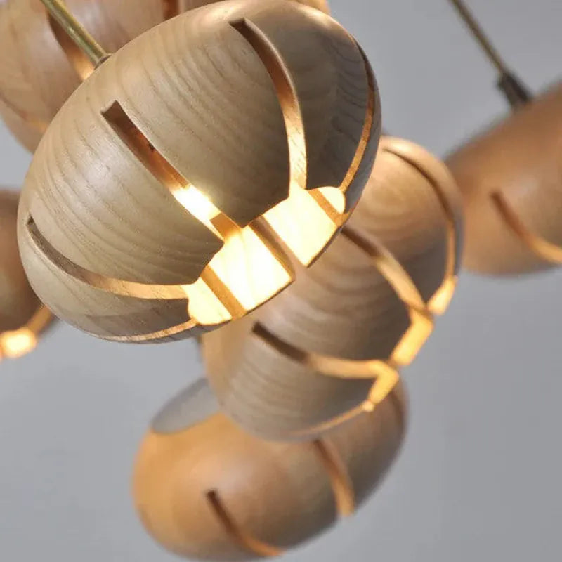 Zarmel Wood Cluster Pendant Light Modern Chandelier