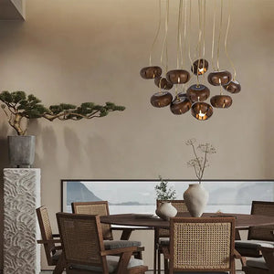 Zarmel Wood Cluster Pendant Light Modern Chandelier